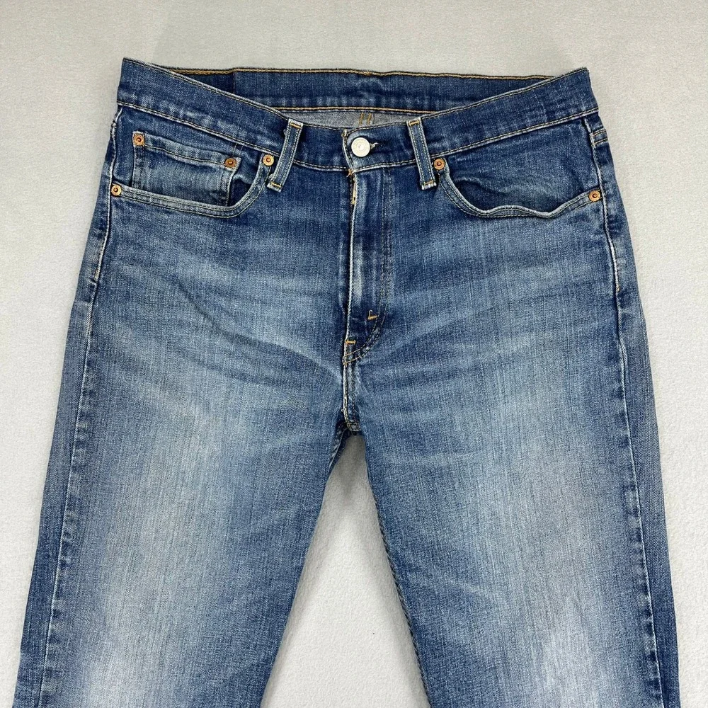 Levis 514 Mens Straight Fit Jeans Medium Wash Blue Denim Size 34 - Picture 2 of 16